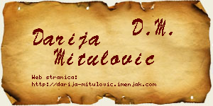 Darija Mitulović vizit kartica